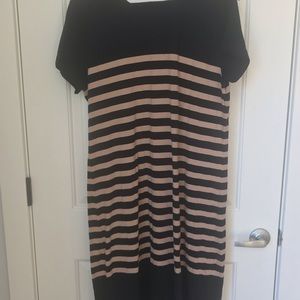 J.Crew black striped dress. Size XL.